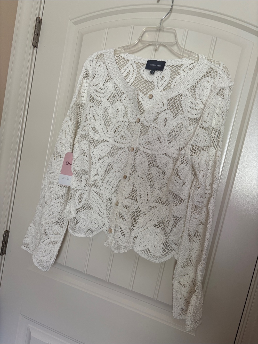 Hudson Gray White Crochet Cardigan